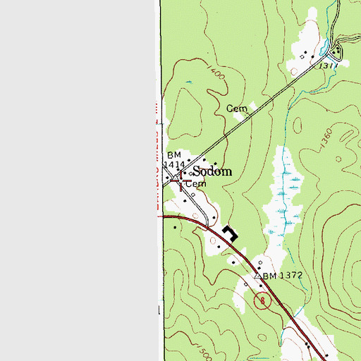 Topographic Map of Sodom, NY