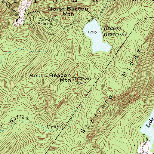 Topographic Map of South Beacon Mountain, NY
