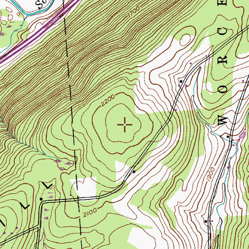 Topographic Map of South Hill, NY