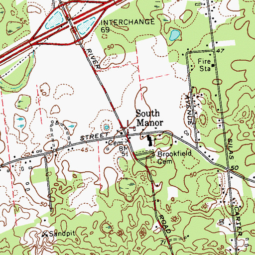 Topographic Map of South Manor, NY