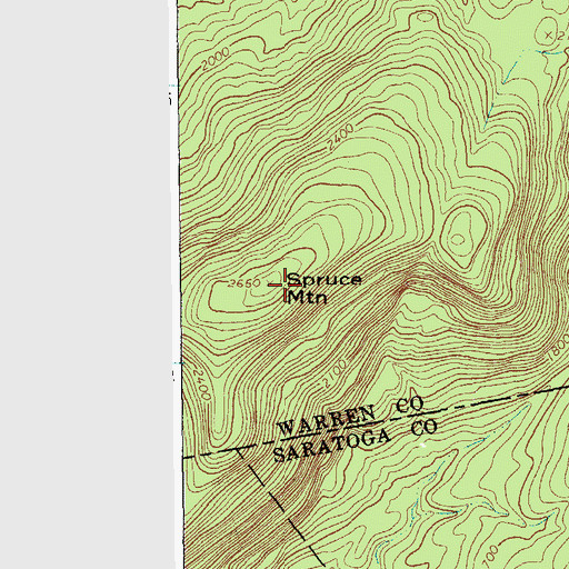 Topographic Map of Spruce Mountain, NY