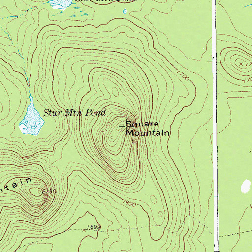 Topographic Map of Square Mountain, NY