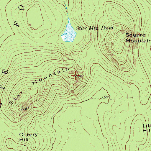 Topographic Map of Star Mountain, NY