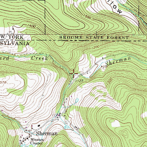 Topographic Map of Starboard Creek, NY