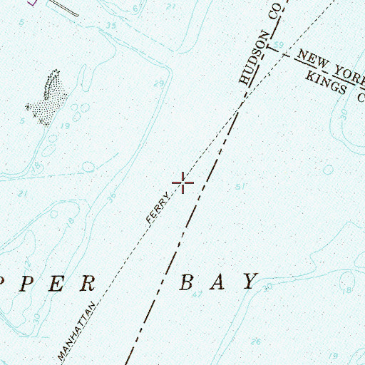 Topographic Map of Staten Island Manhattan Ferry, NY
