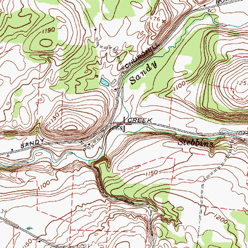 Topographic Map of Stebbins Creek, NY