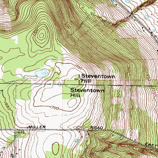 Topographic Map of Steventown Hill, NY