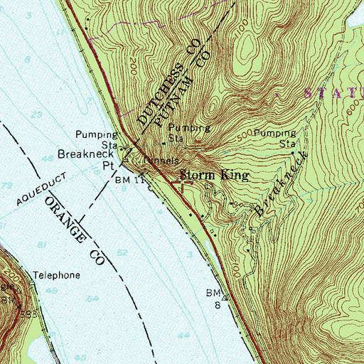 Topographic Map of Storm King, NY