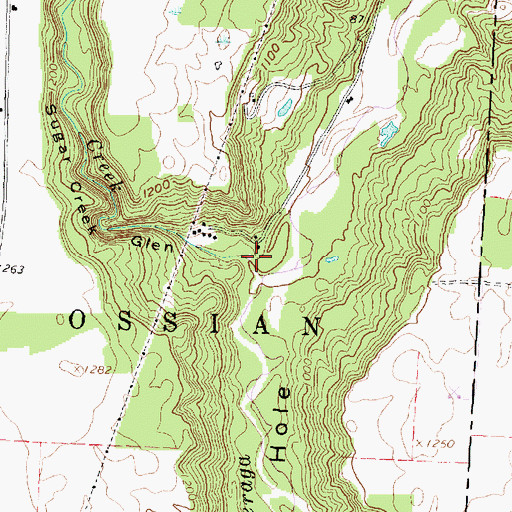 Topographic Map of Sugar Creek Glen, NY