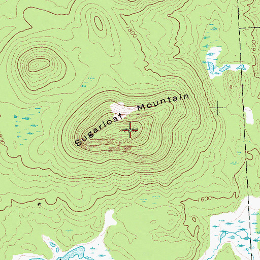 Topographic Map of Sugarloaf Mountain, NY