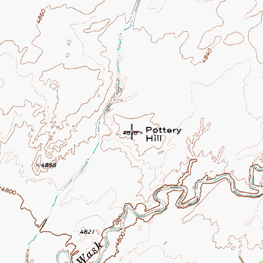 Topographic Map of Pottery Hill, AZ