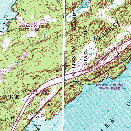 Topographic Map of Thousand Islands, NY