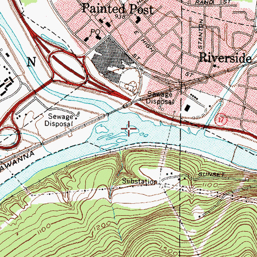 Topographic Map of Tioga River, NY