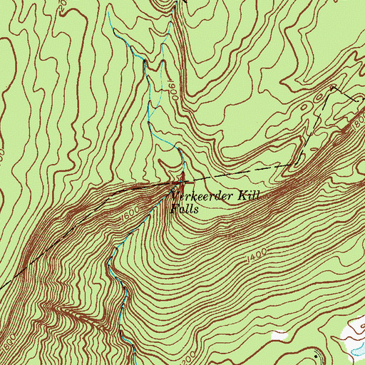 Topographic Map of Verkeerder Kill Falls, NY