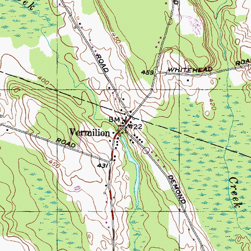 Topographic Map of Vermilion, NY
