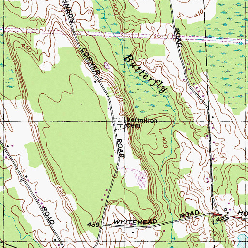 Topographic Map of Vermilion Cemetery, NY