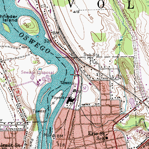 Topographic Map of Waterhouse Creek, NY