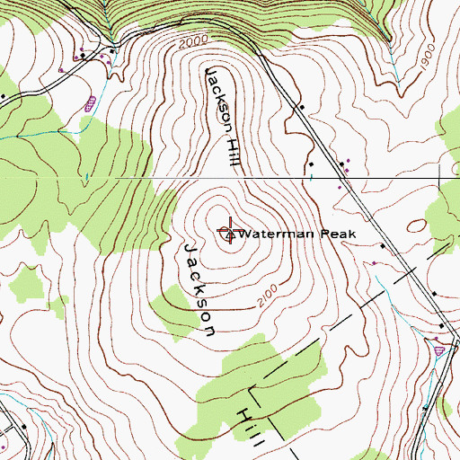 Topographic Map of Waterman Peak, NY