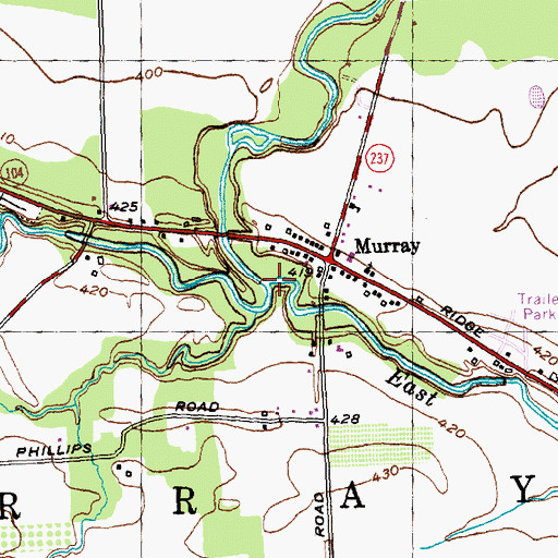 Topographic Map of West Branch Sandy Creek, NY