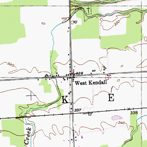Topographic Map of West Kendall, NY