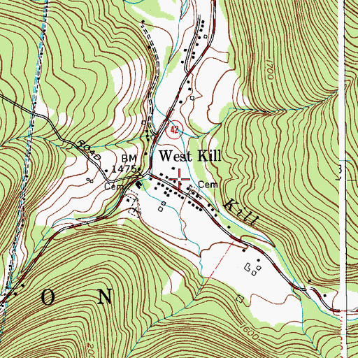 Topographic Map of West Kill, NY