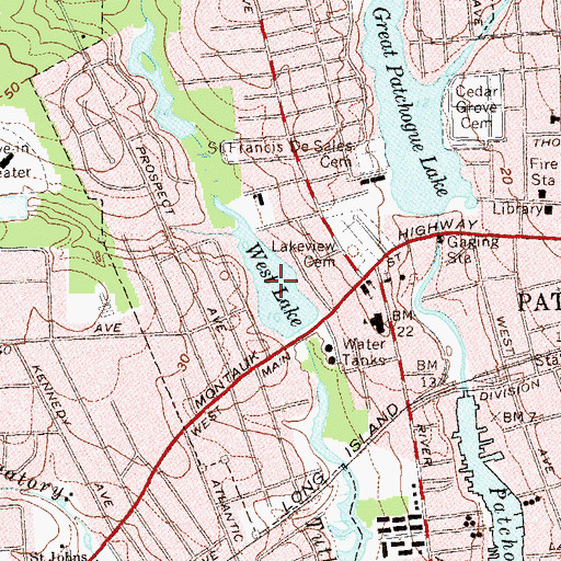 Topographic Map of West Lake, NY