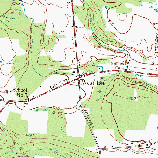 Topographic Map of West Lee, NY
