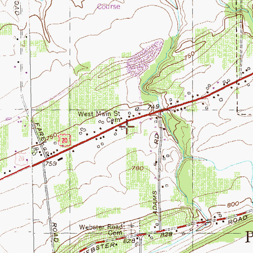 Topographic Map of West Main Street Cemetery, NY