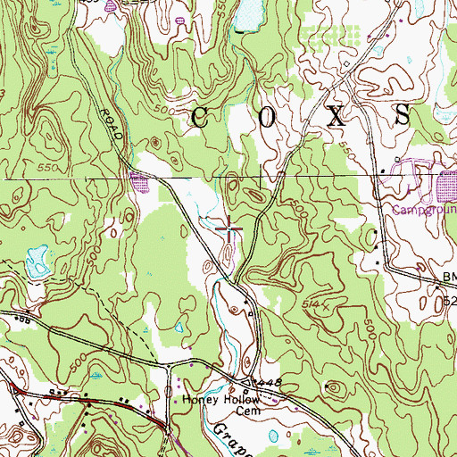Topographic Map of West Medway Creek, NY