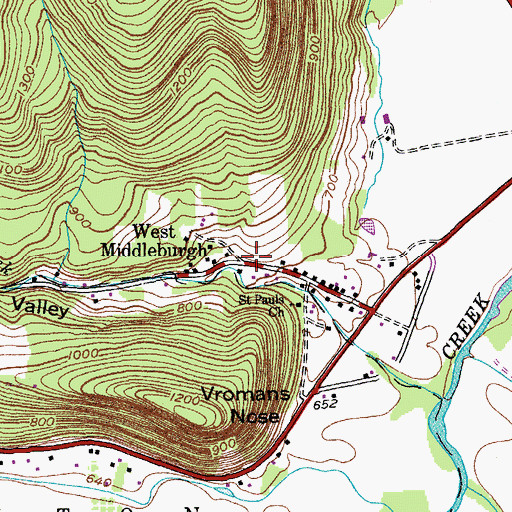 Topographic Map of West Middleburgh, NY