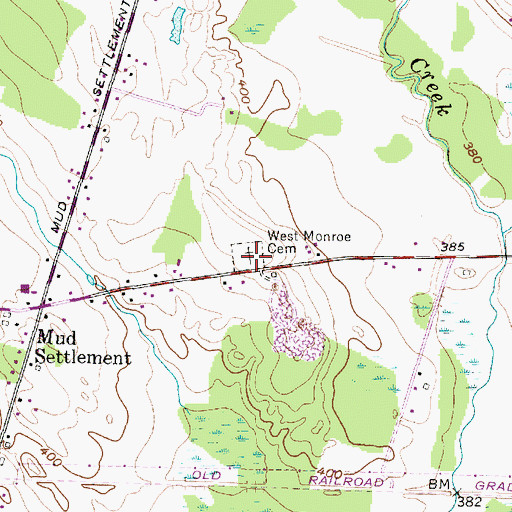 Topographic Map of West Monroe Cemetery, NY