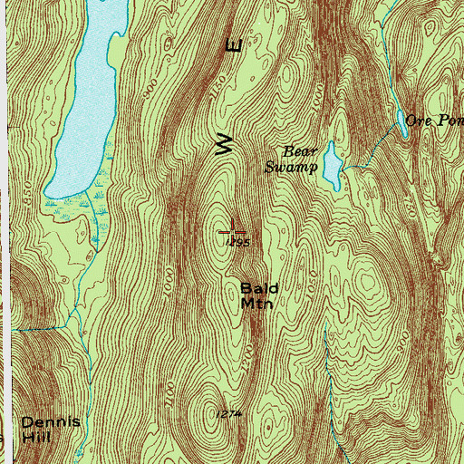Topographic Map of West Mountain, NY