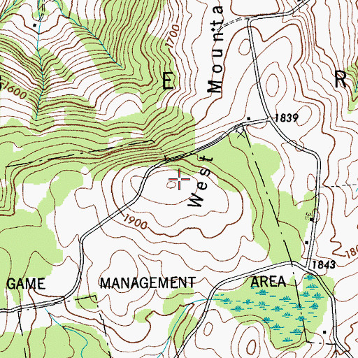 Topographic Map of West Mountain, NY