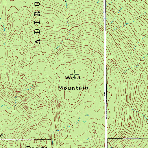 Topographic Map of West Mountain, NY