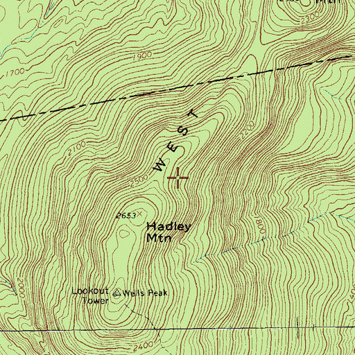 Topographic Map of West Mountain, NY