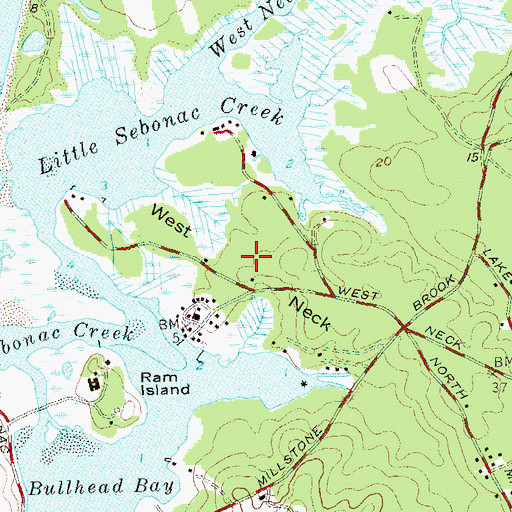 Topographic Map of West Neck, NY