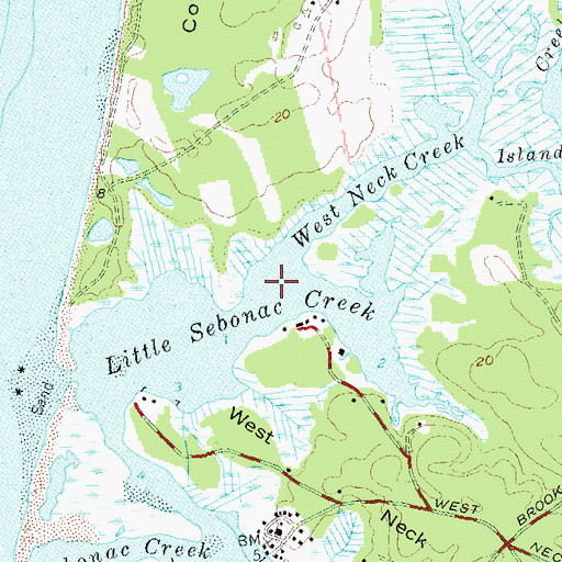 Topographic Map of West Neck Creek, NY