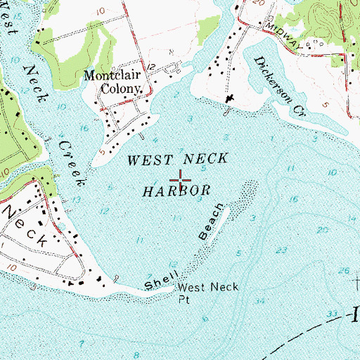 Topographic Map of West Neck Harbor, NY