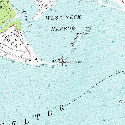 Topographic Map of West Neck Point, NY