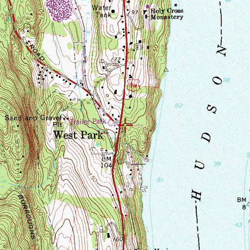 Topographic Map of West Park, NY