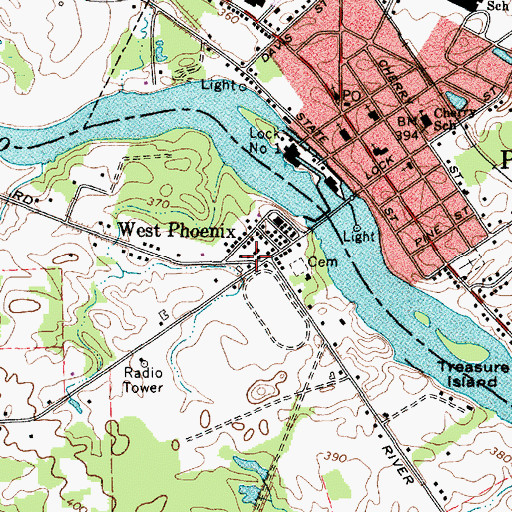 Topographic Map of West Phoenix, NY