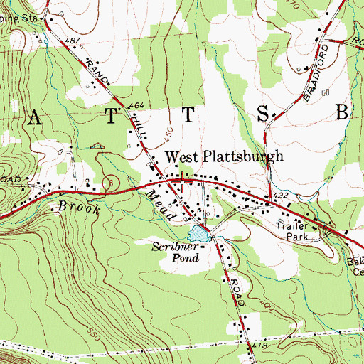 Topographic Map of West Plattsburgh, NY