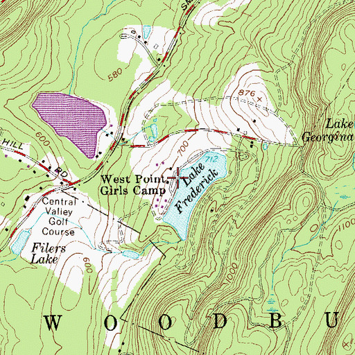 Topographic Map of West Point Girls Camp, NY