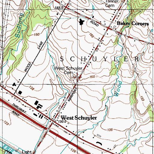Topographic Map of West Schuyler Cemetery, NY