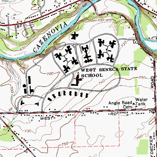 Topographic Map of West Seneca State School, NY