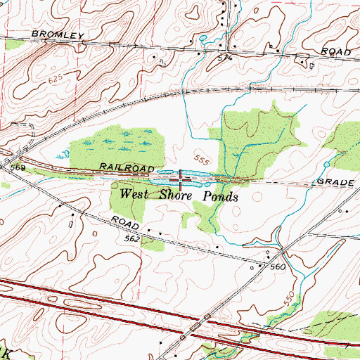 Topographic Map of West Shore Ponds, NY