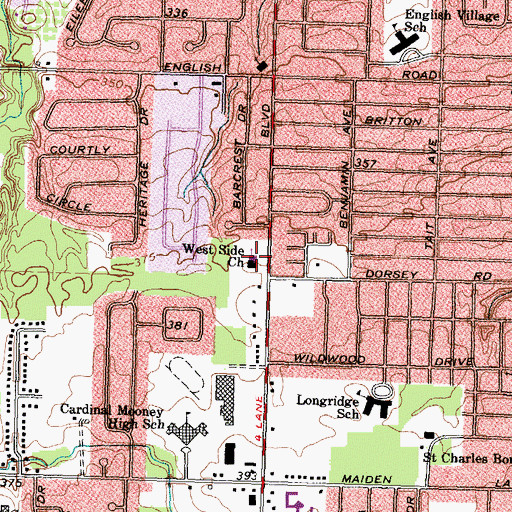 Topographic Map of West Side Church, NY