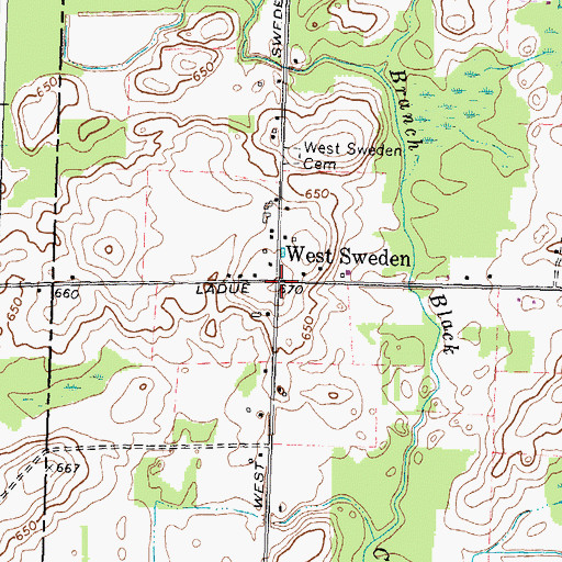Topographic Map of West Sweden, NY