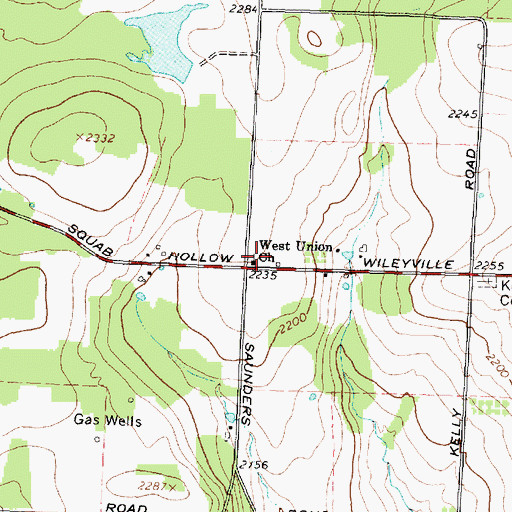 Topographic Map of West Union Church, NY