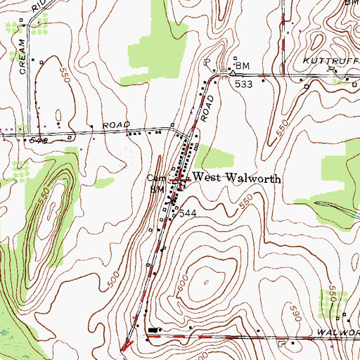 Topographic Map of West Walworth, NY